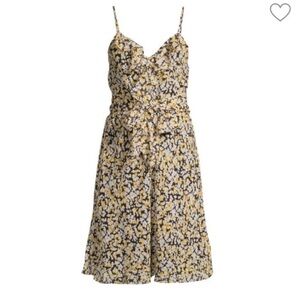 KARL LAGERFELD‎ PARIS Floral-Print Ruffle-Trim Belted Dress Size 6